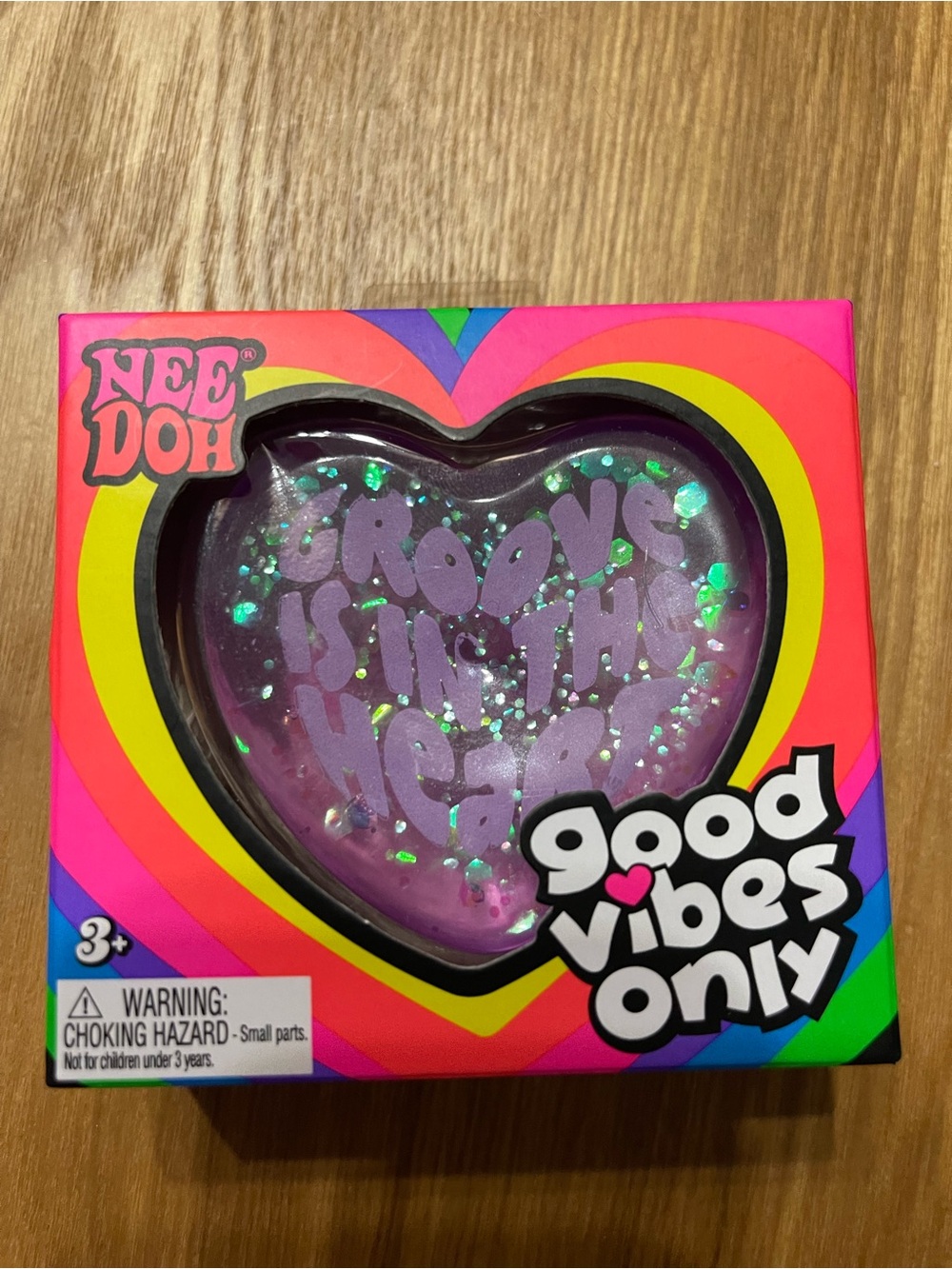 New Nee Doh Heart Stress Ball - Purple with Glitter. Ship same day!